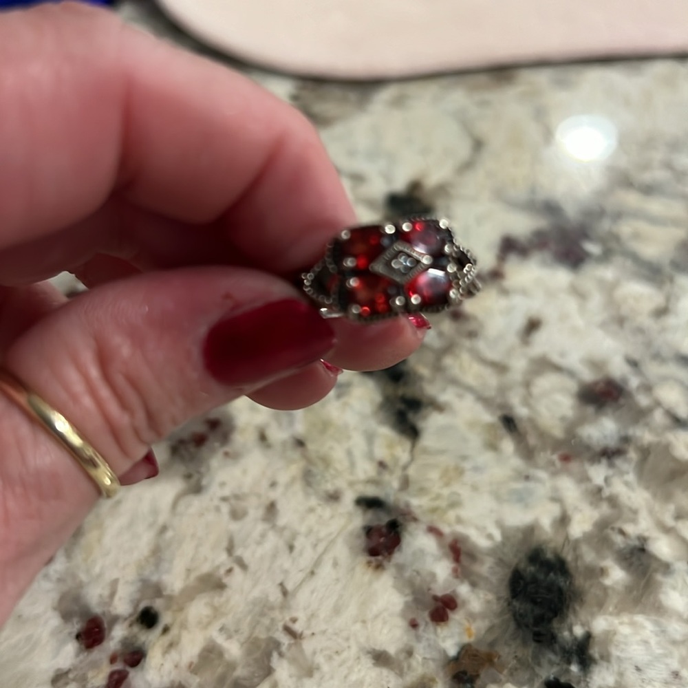 Size 7 Ruby And Silver Ring - image 4